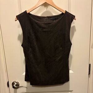 Classic Vegan Suede Chocolate Brown Sleeveless Women's Top.  Never worn.